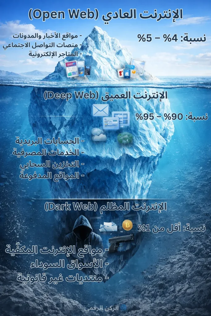 مخطط الإنترنت العادي، العميق، والمظلم