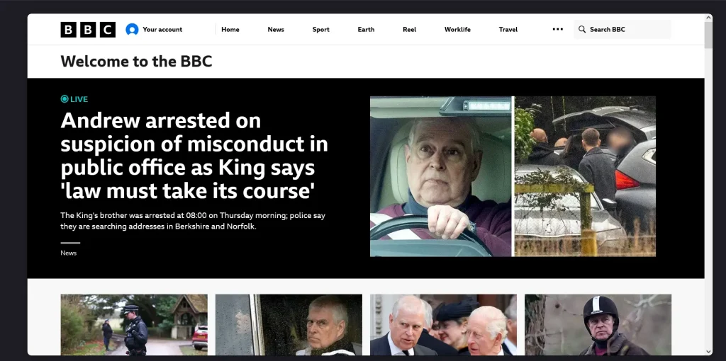 موقع بي بي سي على الانترنت المظلم