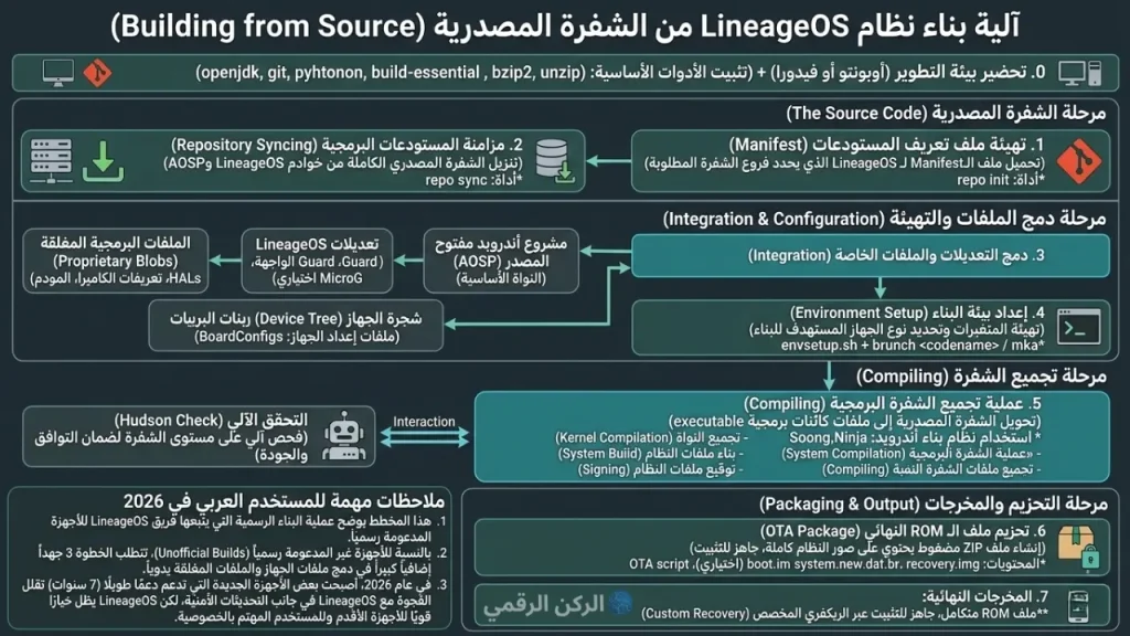 آلية بناء نظام LineageOS من الشيفرة المصدرية